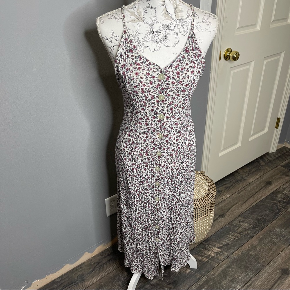 Jackie O! Surf California Women's Vintage 90s Bodycon Floral Dress Y2K Size 7/8 - Picture 1 of 4